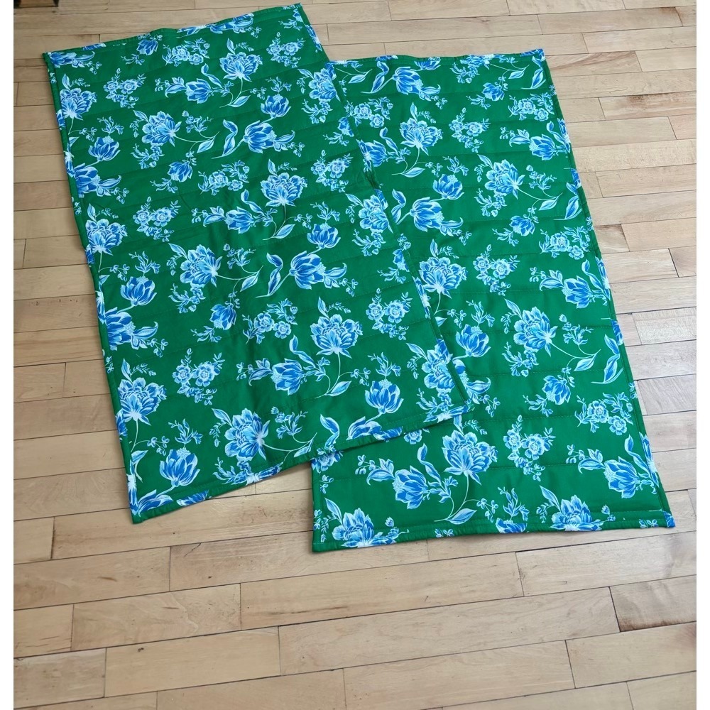 Draper James King Sham Set Green Blue Floral Quilted Cotton Cottagecore Bedding